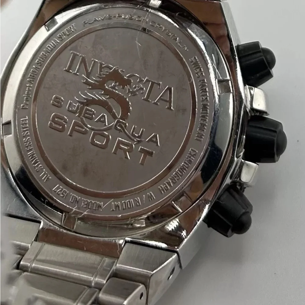 Invicta Men's Silver and Black Chronograph Watch